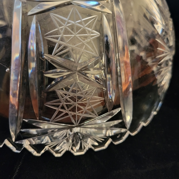 Vintage Bohemian Pinwheel Cut Crystal Bowl - Picture 5 of 7